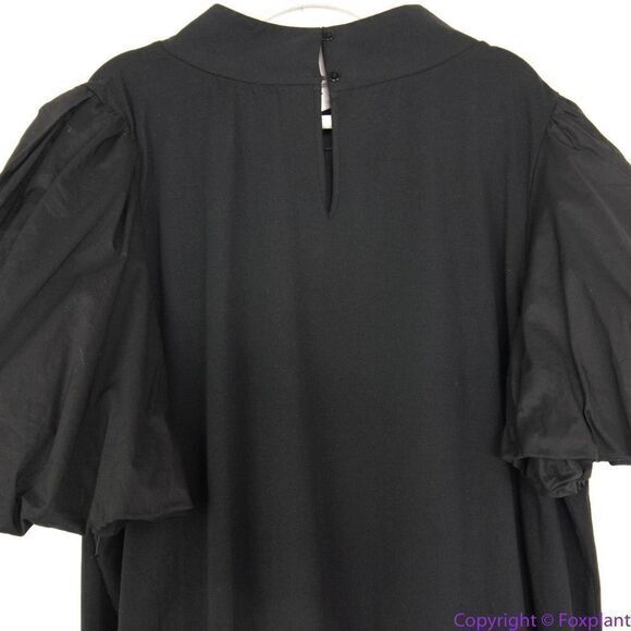 NEW Eloquii black T Neck‎ Easy Dress With Flounce, 26 - Picture 6 of 12